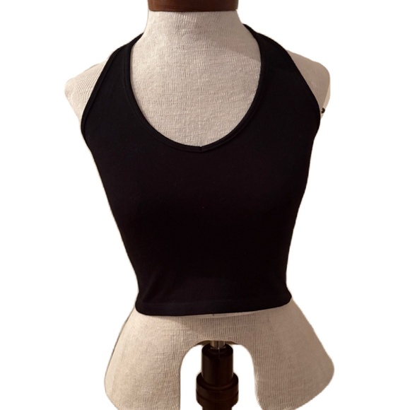 Brandy Melville crop halter top black OS - Picture 1 of 8